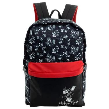 Imagem de Mochila Escolar Preta e Vermelha Mickey Mouse Disney Xeryus
