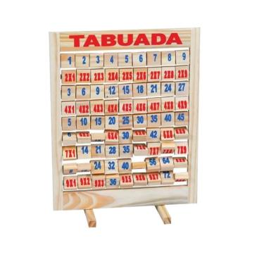 Imagem de Brinquedo Educativo Tabuada Giratória 480 X 295 X 15mm para Aprendizagem de Multiplicação em Madeira e MDF Sonho