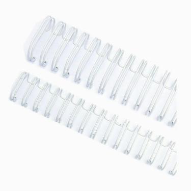 Imagem de Wire-O para Encadernação Lassane Wire-A4-1B Duplo Anel 1 Até 200 Folhas A4 Passo 2x1 Caixa 50 Unidades Branco