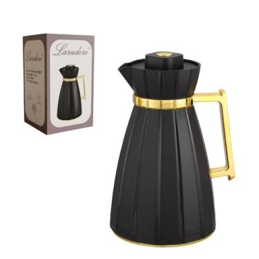 Imagem de Garrafa Térmica de Café Laradore Bela - Preta e Dourada 1L