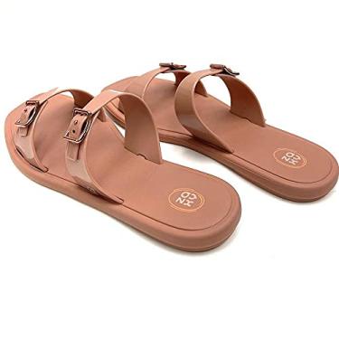 Imagem de Zaxy Rasteira Feminina Slide Sólido Bico Aberto Couro Sintético 35