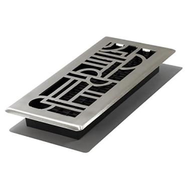 Imagem de Decor Grates ADH410-NKL Registro de piso Art Déco, 4x10, acabamento em níquel escovado