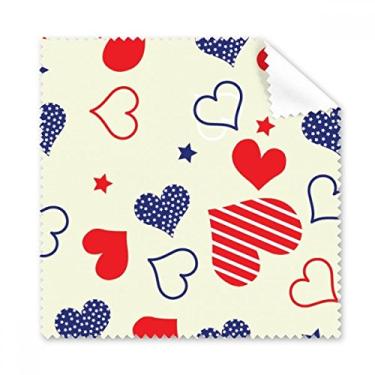 Imagem de Pano de limpeza de tela de telefone azul em forma de coração Pentagrama America 5 peças