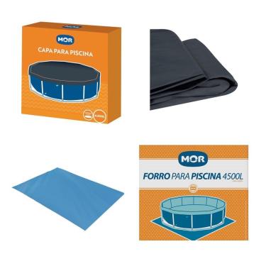 Imagem de Kit Capa + Forro Para Piscina Estrutural Redonda 4500 Litros - Mor