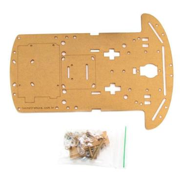 Imagem de Chassi Carro Acrilico P/ Arduino Uno Robotica Segue Faixa