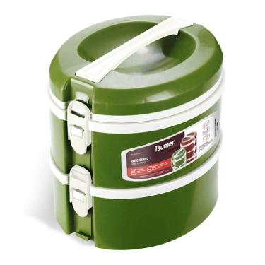 Imagem de Conjunto 2 Prato Térmico Marmita Refeição Almoço Marmitex Comida - Taumer