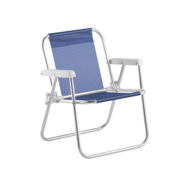 Imagem de Cadeira De Praia Infantil Beach Kid´S Alumínio Azul Marinho