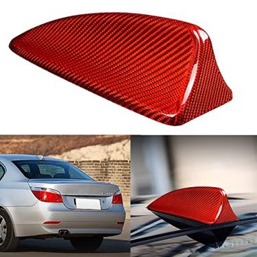Imagem de FINMOKAL Tampa De Acabamento Da Antena De Barbatana De Tubarão De Fibra De Carbono Vermelha Adequada Para BMW Série 5 E60 E61 2001-2010 Preto, Fibra De Carbono
