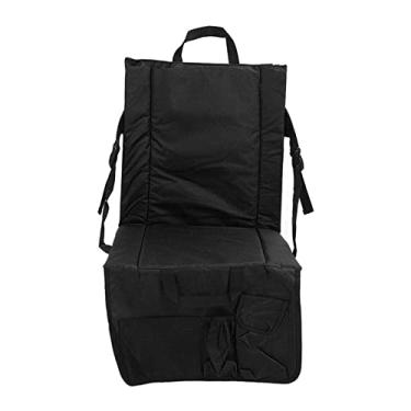 Imagem de Assentos de estádio para cadeira de estádio de arquibancada, almofadas de arquibancada portátil de ângulo ajustável com bolso para churrasco de piquenique de praia de areia(black)