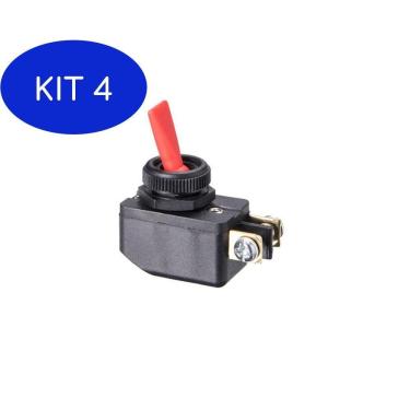 Imagem de Kit 4 Chave Interruptor Alavanca Vermelha Margirius 06A