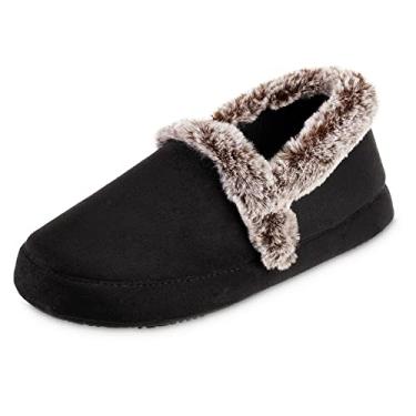 Imagem de isotoner Pantufas femininas recicladas de microcamurça a Line Eco Comfort, Preto, 6.5-7.5