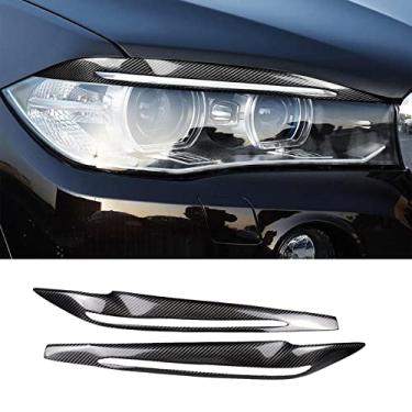 Imagem de JEZOE Decalque adesivo para decoração de sobrancelha para lâmpada para BMW X5 F15 2014 2015 2016 2017 Acessórios para exteriores de carro