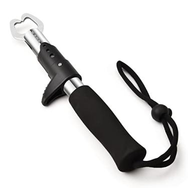 Imagem de Kaba Pegador de lábio de peixe de aço inoxidável pegador de pesca alça de peixe ferramentas de pesca equipamento de pesca para peixes capturados (preto)