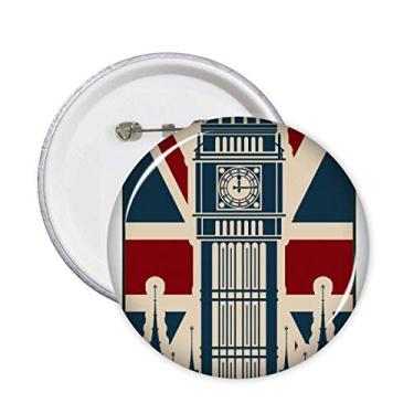 Imagem de London Big Ben Union Jack Reino Unido Reino Unido Broche Emblema Acessório Decoração 5 peças