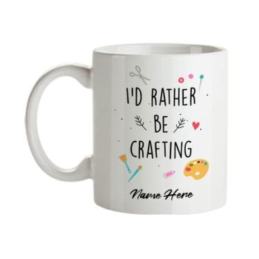 Imagem de Caneca de artesanato personalizada, eu prefiro estar artesanando caneca, presentes para artesanato, presente de artesanato personalizado, ideia de de artesanato cesta de natal de aniversário, caneca de artesanato personalizada