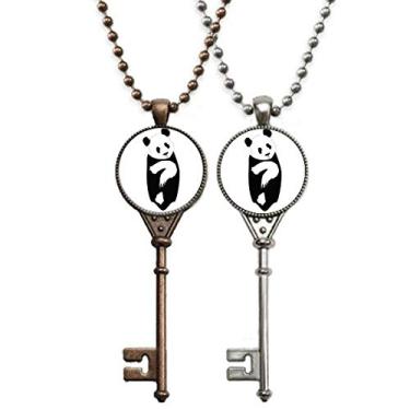Imagem de OFFbb-USA Colar com pingente de panda para decoração de casais