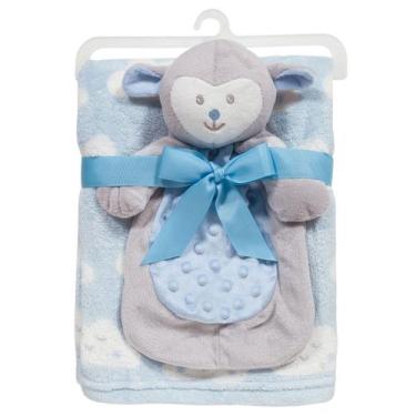 Imagem de Cobertor Manta Com Naninha Ovelhinha Para Bebê Azul - Buba - Buba Baby
