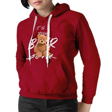 Imagem de Moletom Feminino Urso Ted Blusa De Frio Canguru Estampado-Feminino