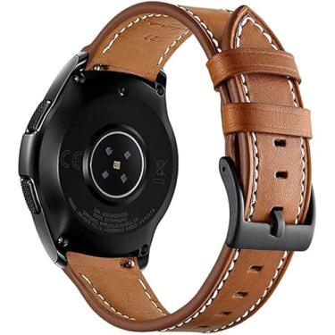 Imagem de Pulseira 22mm Couro Padrão compatível com Galaxy Watch 3 45mm - Galaxy Watch 46mm - Gear S3 Frontier - Amz-fit GTR 47mm (C7) (Marrom)