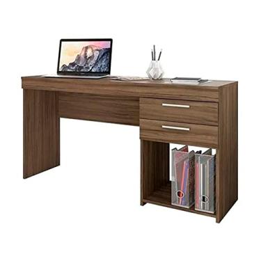Imagem de Mesa Escrivaninha Office 2 Gavetas Nogal Notável Móveis