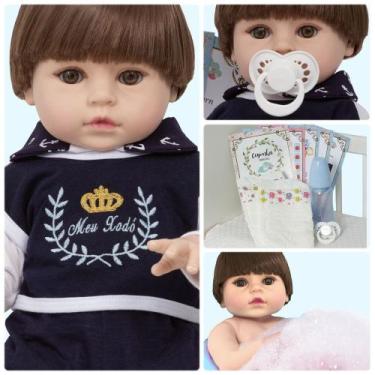 Imagem de Bebe Reborn de Silicone Homem Princípe 46cm Lindo Enxoval - Cegonha Re