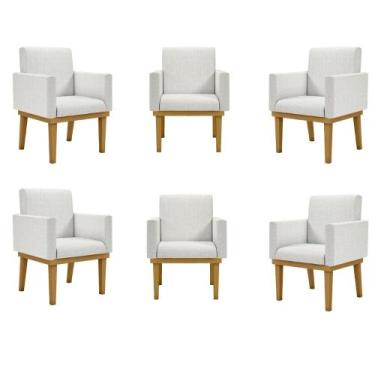 Imagem de Kit 06 Cadeiras Decorativa Reforçada Oferta Balaqui Linho - B BALAQUI 