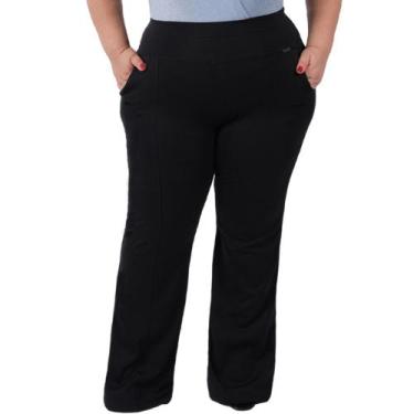 Imagem de Calça Flare Feminina Com Bolsos Cintura Média Plus Size Catwalk, G3, P