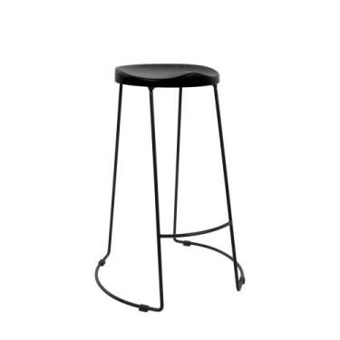 Imagem de Banqueta Star Média - Base Preta - Madeira Preta - shopshop