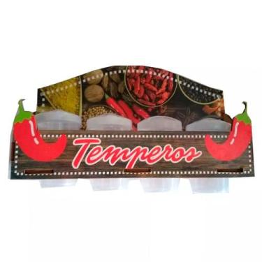 Imagem de Porta Temperos e Condimentos Gourmet de Parede em Madeira - Pimenta - 