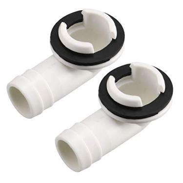 Imagem de uxcell Conector de mangueira de drenagem de ar condicionado, encaixe de cotovelo com anel de borracha para unidades mini-divididas e unidade CA de janela 22,5 mm, 2 peças