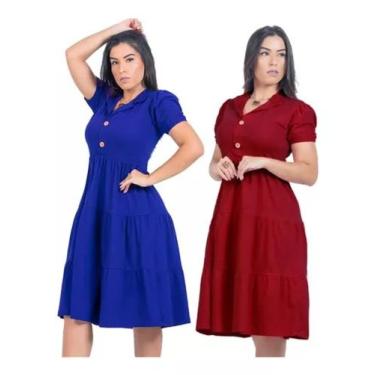 Imagem de Kit 2 Vestido Midi Feminino Modelo Evangelico Moda Jovem - Tryon
