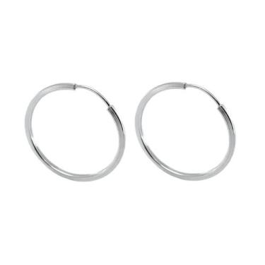 Imagem de Brinco de Prata Argola Lisa  22mm - JA Jóias