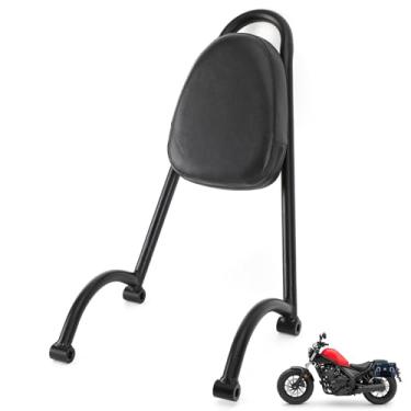 Imagem de DFFMQSJ Almofada universal para motocicleta traseira Sissy Bar almofada preta para encosto almofada assento do passageiro compatível com Honda Rebel CM500 CM300 CM110