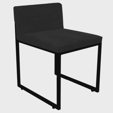 Imagem de Cadeira De Jantar Escritório Recepção Lee Office Industrial Ferro Preto Suede Preto - Ahz Móveis