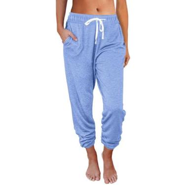 Imagem de Calça de moletom feminina AUTOMET Lounge, azul claro, tamanho S