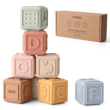 Imagem de Baby Blocks YIVEKO Stacking Silicone Soft 8 peças, delicados