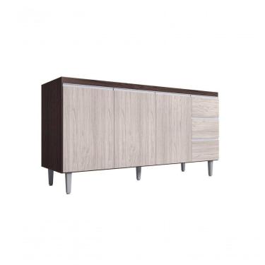 Imagem de Balcão Gabinete Para Pia Andreia Sem Tampo 150cm 3 Portas 3 Gavetas Marrom