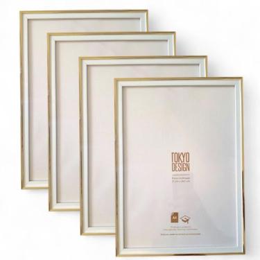 Imagem de Kit 4 Moldura A4 21x30 Acetato Paspatur Certificado Diploma - MultiA, 