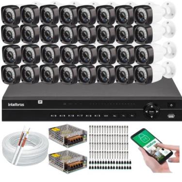 Imagem de Kit 32 Câmeras de Segurança HD Dvr 32 Ch Intelbras + Acessórios