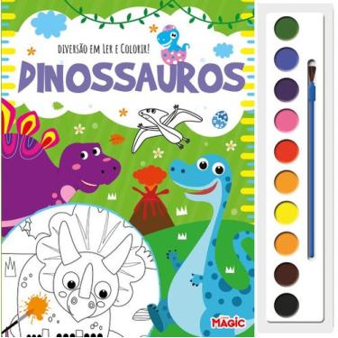 Imagem de Livro - Diversão em Ler e Colorir - Dinossauros
