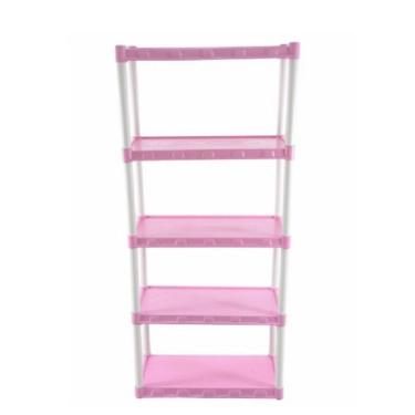 Imagem de Estante Organizadora Modular Plástica 5 Prateleiras Rosa