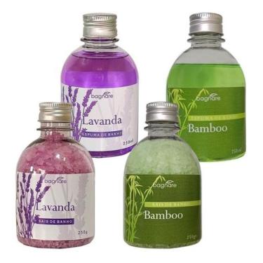 Imagem de Kit 2 Sais + 2 Espumas De Banheira Hidro Bamboo E Lavanda - Bagnare Co