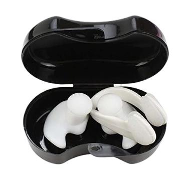 Imagem de Vaveren Tampão de Ouvido de Natação E Clipe, Tampões de Ouvido de Silicone para Natação, Protetor à Prova D'água, Tampão para Banho, Branco