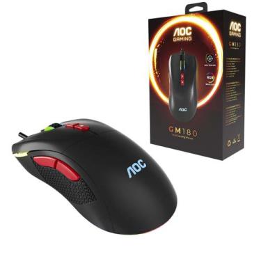 Imagem de Mouse Gamer Aoc Usb Rgb Rainbow 7 Botões 7200dpi GM180B