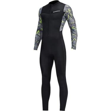 Imagem de Body masculino completo de mergulho para pesca submarina FPS 50+ Rash Guard maiô de surfe de manga comprida com zíper frontal traje de mergulho esportivo esportivo para mergulho com pele de secagem
