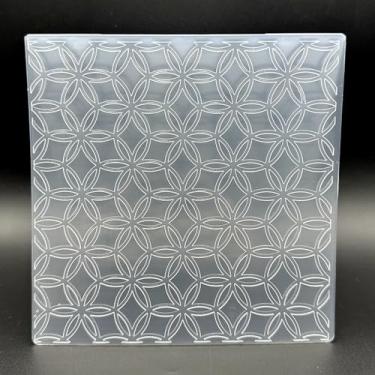 Imagem de Modelo de pasta em relevo de plástico 3D padrão geométrico de textura de pétalas 14 x 14 cm para fazer cartões, faça você mesmo, scrapbook, papel, artesanato, artesanato, scrapbook, artes, suprimentos