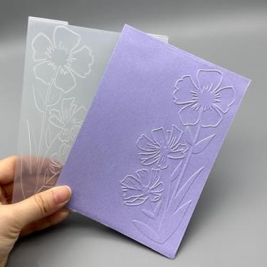Imagem de Modelo de pasta em relevo de plástico 3D 3 flores textura tamanho A6 para fazer cartões, faça você mesmo, scrapbooking, papel, artesanato, artesanato, scrapbook, arte, suprimentos, scrapbook