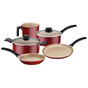 Imagem de Jogo de Panelas 5 Peças Turim Antiaderente Vermelho Tramontina