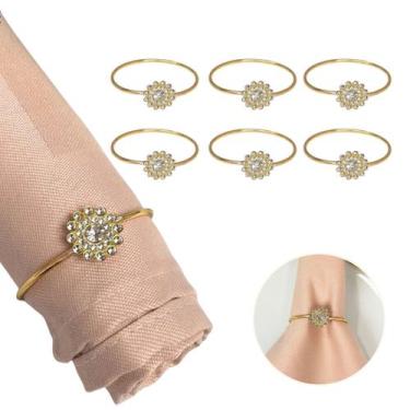 Imagem de Kit 06 Porta Guardanapo Argola Mesa Posta Flor Luxo - LADO DE CASA, Ar