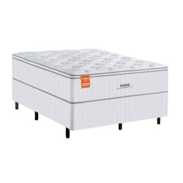 Imagem de Conjunto Cama Casal 138x188cm Box + Colchão Paris Molas Ensacadas Indu